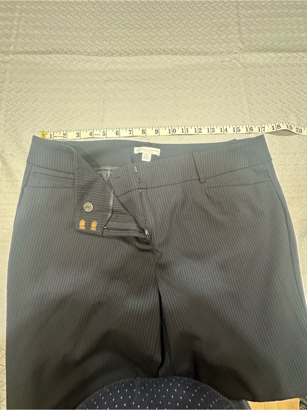 New York and Co Women’s Pinstripe Dress Pants - Black with Subtle Gray Stripes